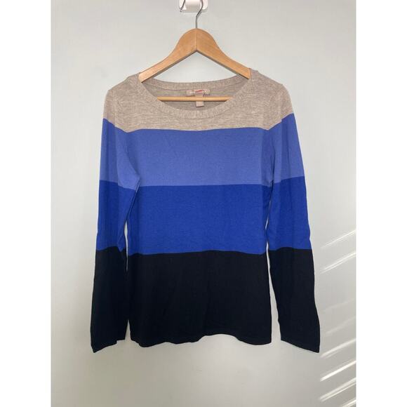 Banana Republic women’s large wool blend sweater color block - Picture 1 of 5
